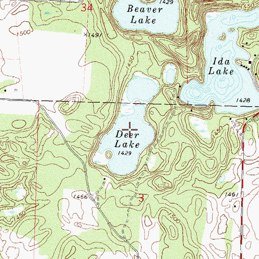 Topographic Map of Deer Lake, MN