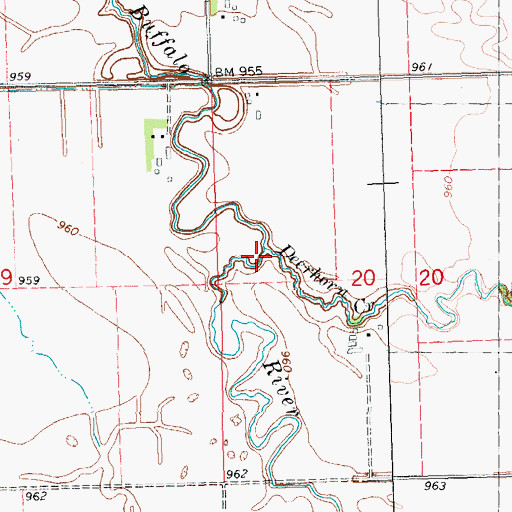 Topographic Map of Deerhorn Creek, MN