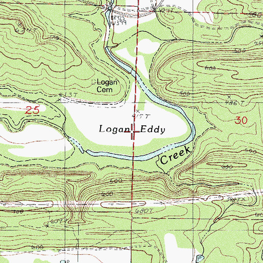 Topographic Map of Logan Eddy, AR