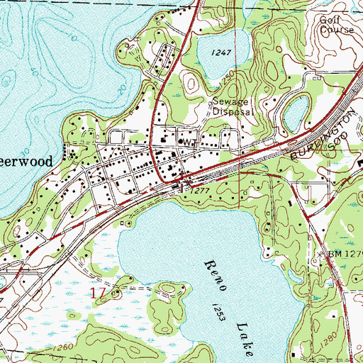 Topographic Map of Deerwood, MN