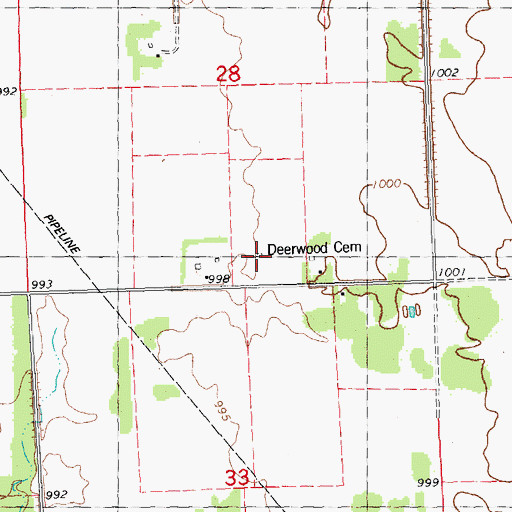 Topographic Map of Deerwood Church, MN