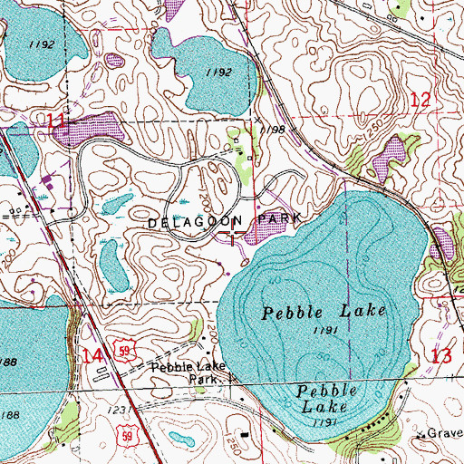 Topographic Map of Delagoon Park, MN