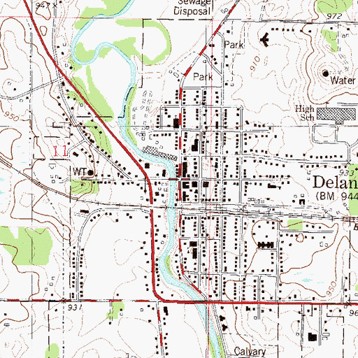 Topographic Map of Delano, MN