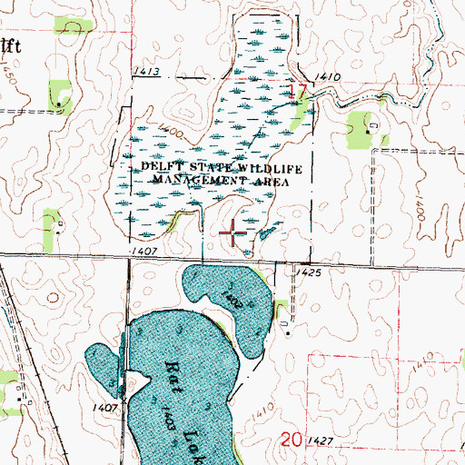 Topographic Map of Delft State Wildlife Management Area, MN