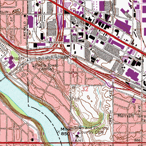 Topographic Map of Desnoyer Park School, MN