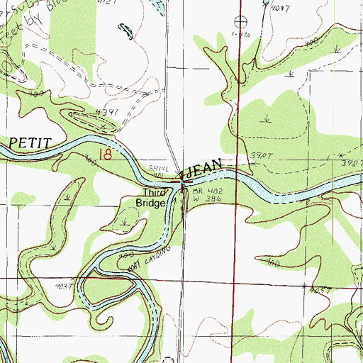 Topographic Map of Third Bridge, AR