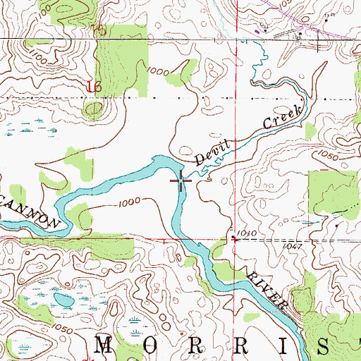 Topographic Map of Devil Creek, MN