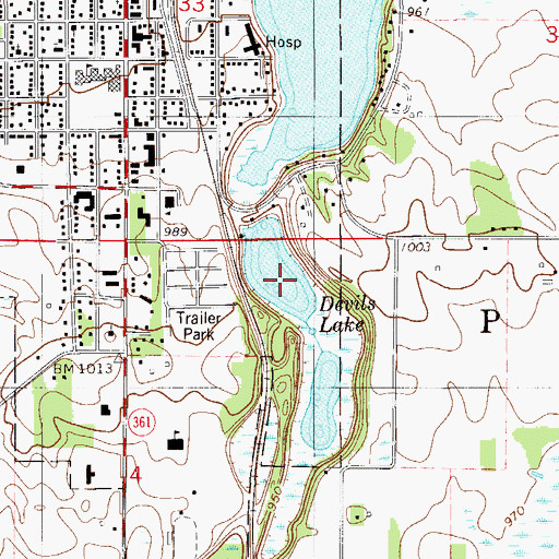 Topographic Map of Devils Lake, MN