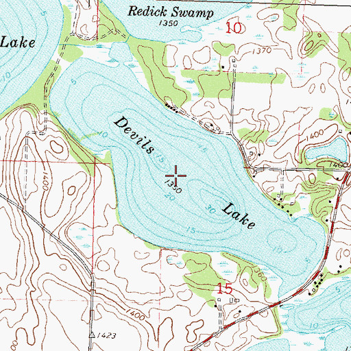 Topographic Map of Devils Lake, MN