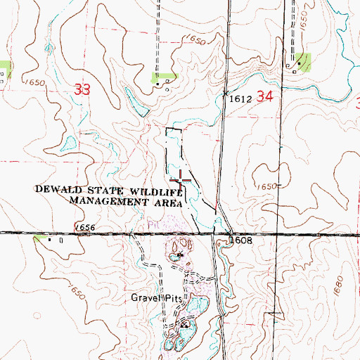 Topographic Map of Dewald State Wildlife Management Area, MN