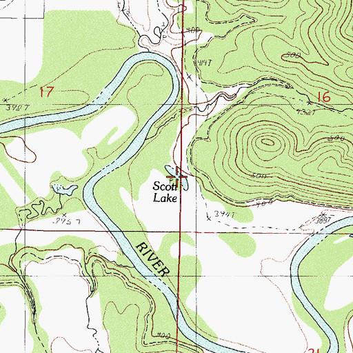 Topographic Map of Scott Lake, AR