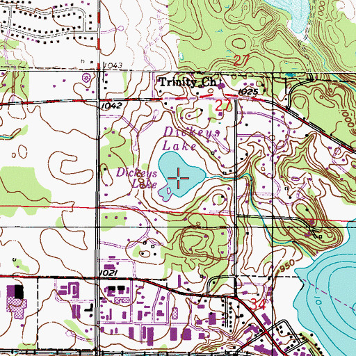 Topographic Map of Dickeys Lake, MN