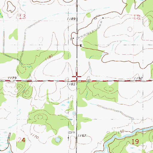 Topographic Map of District Number 104 School, MN