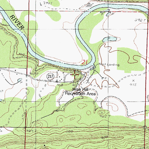 Topographic Map of Hise Hill Recreation Area, AR