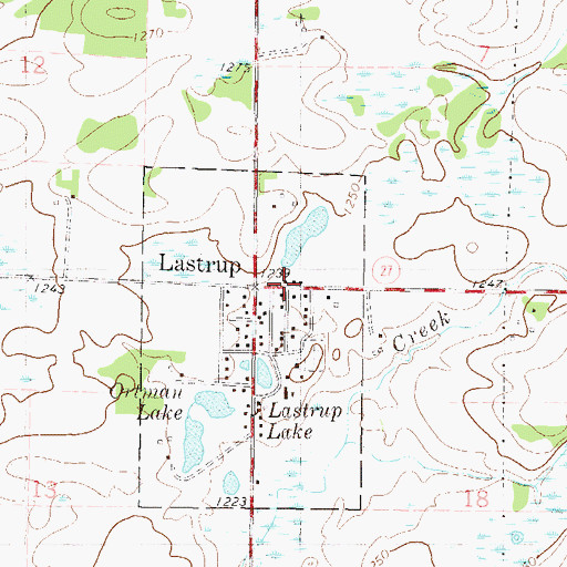 Topographic Map of District Number 36 School, MN