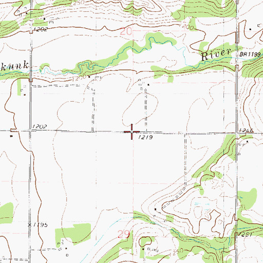 Topographic Map of District Number 55 School, MN