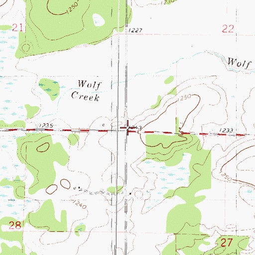 Topographic Map of District Number 71 School, MN