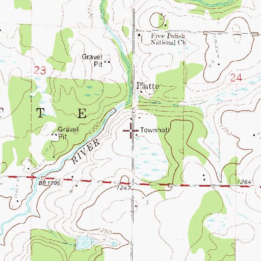 Topographic Map of District Number 87 School, MN