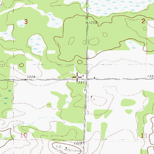 Topographic Map of District Number 89 School, MN