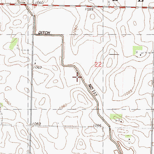 Topographic Map of Ditch Number Two, MN