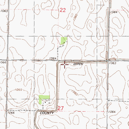 Topographic Map of Ditch Number Eightyfive-a, MN