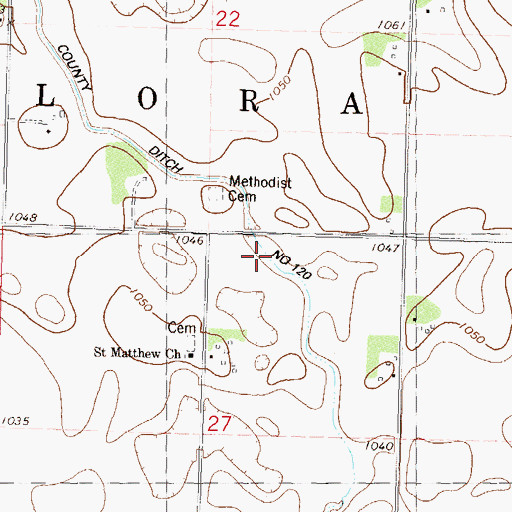 Topographic Map of Ditch Number Eightynine, MN