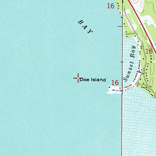 Topographic Map of Doe Island, MN