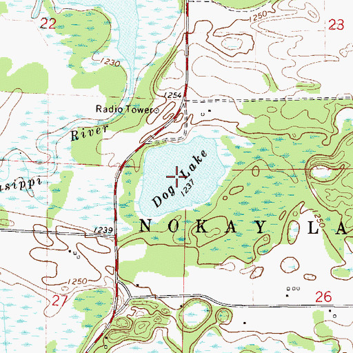 Topographic Map of Dog Lake, MN