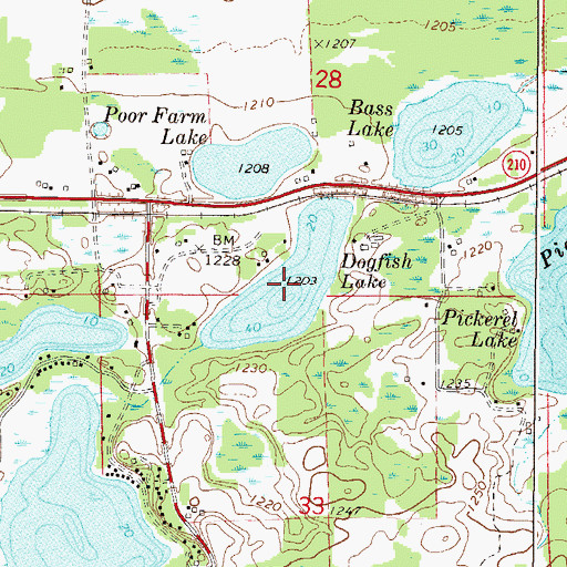 Topographic Map of Dogfish Lake, MN