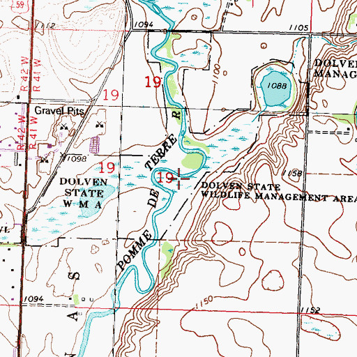 Topographic Map of Dolven State Wildlife Management Area, MN