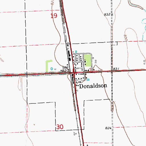 Topographic Map of Donaldson, MN