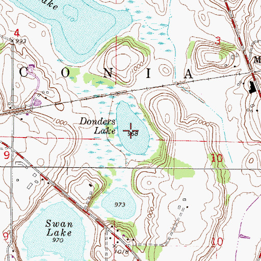 Topographic Map of Donders Lake, MN