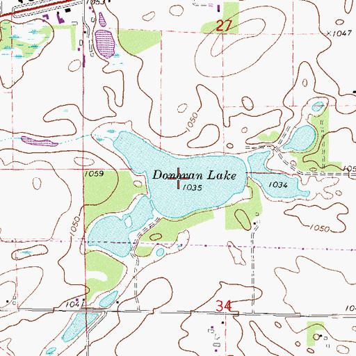 Topographic Map of Donovan Lake, MN