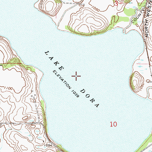 Topographic Map of Lake Dora, MN