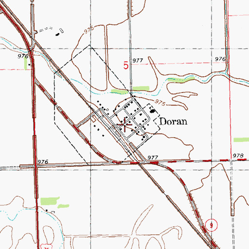 Topographic Map of Doran, MN