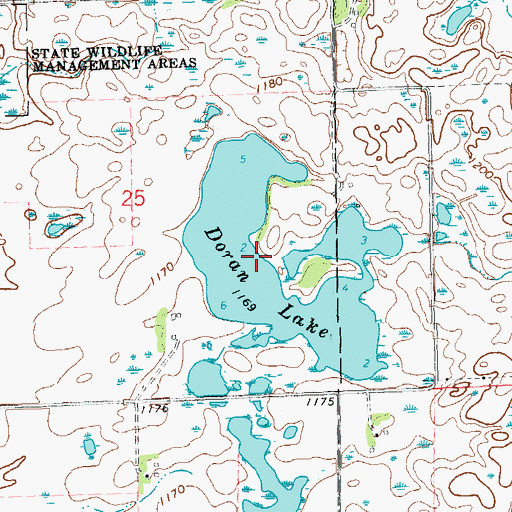 Topographic Map of Doran Lake, MN