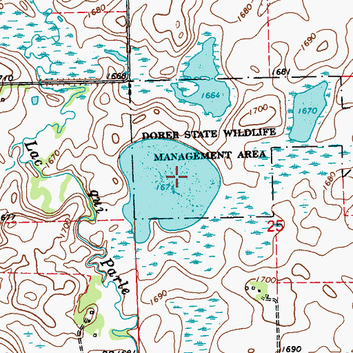 Topographic Map of Dorer State Wildlife Management Area, MN
