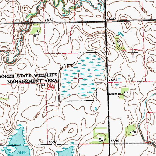 Topographic Map of Dorer State Wildlife Management Area, MN