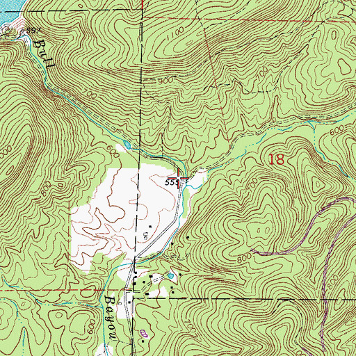 Topographic Map of Bonanza Springs (historical), AR