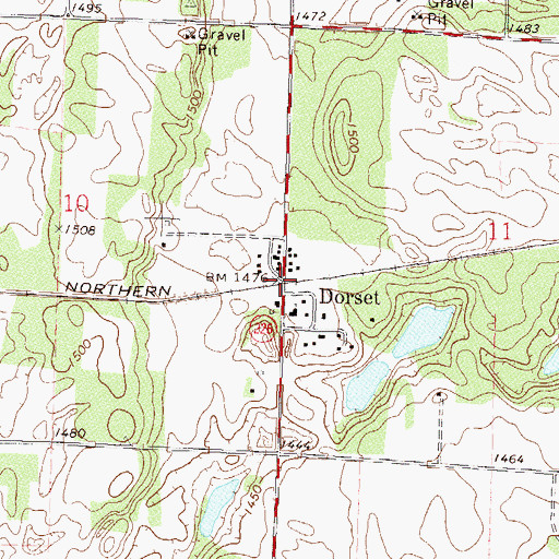 Topographic Map of Dorset, MN