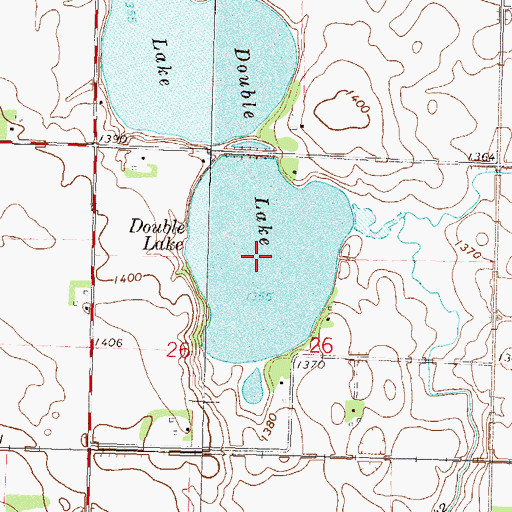 Topographic Map of Double Lake, MN