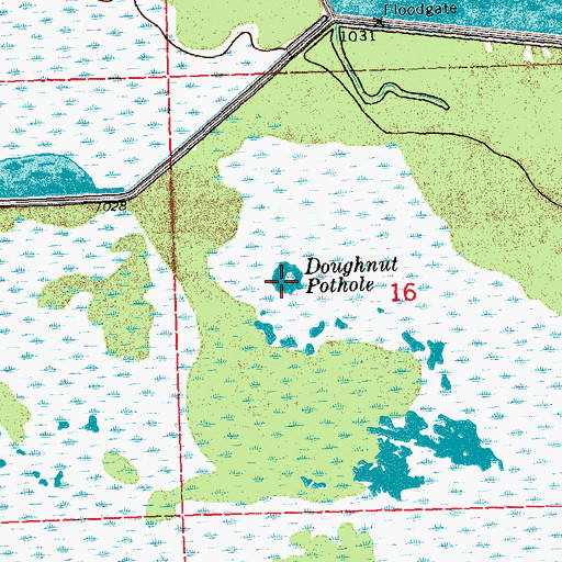 Topographic Map of Doughnut Pothole, MN