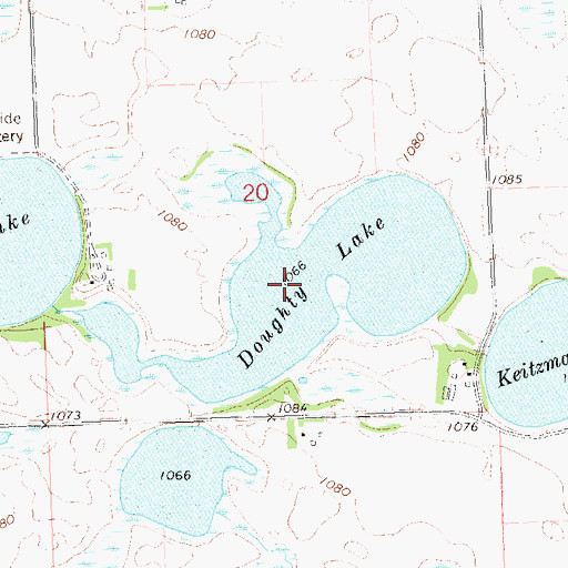 Topographic Map of Doughty Lake, MN