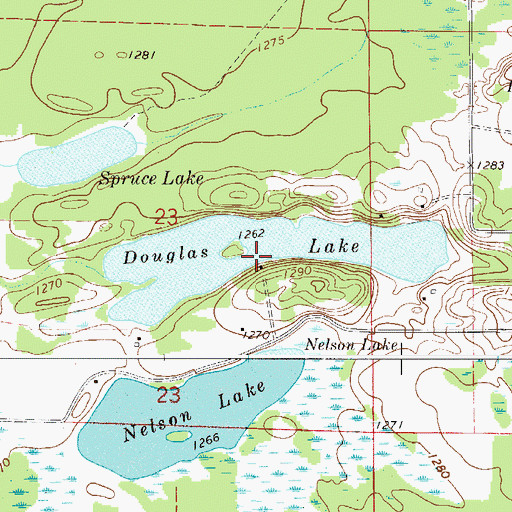 Topographic Map of Douglas Lake, MN