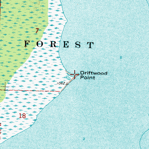 Topographic Map of Driftwood Point, MN