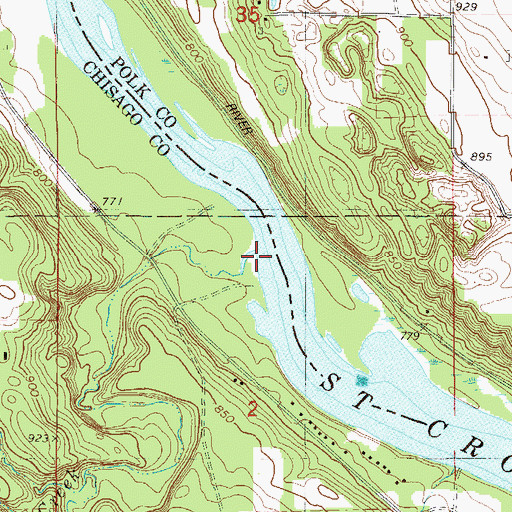 Topographic Map of Dry Creek, MN