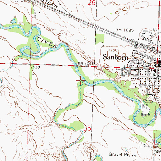 Topographic Map of Dry Creek, MN