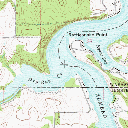 Topographic Map of Dry Run Creek, MN