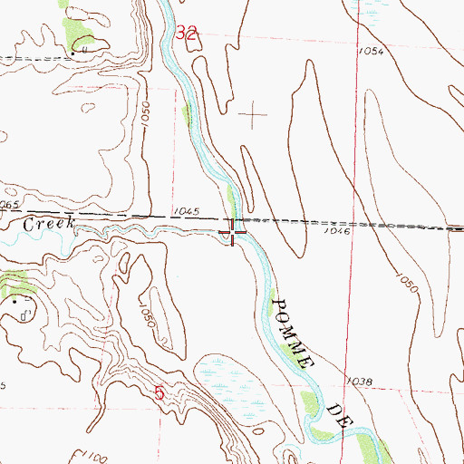 Topographic Map of Dry Wood Creek, MN