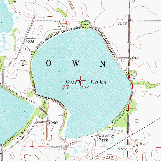 Topographic Map of Duck Lake, MN